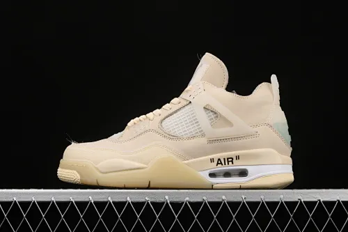 All categories Air Jordan Jordan series basketball shoes Air Jordan 4 OF x Air Jordan 4 Retro "Cream/Sail" AJ4 Jordan 4 mid-top retro casual sports culture basketball shoes CV9388-100